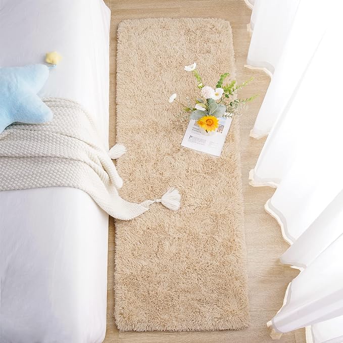 Chicrug Soft Runner Rug for Bedroom Living Room Plush Fluffy Rug 2x6 | Shag - Image 4