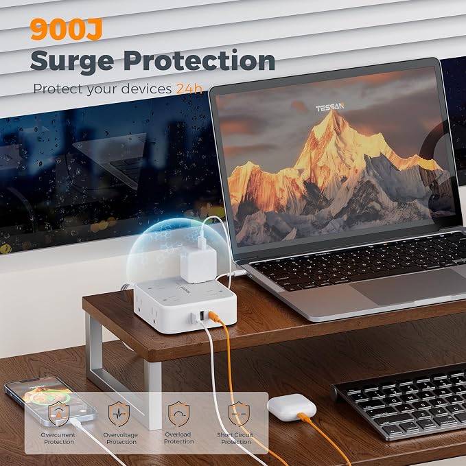 TESSAN Surge Protector Power Strip - Image 5