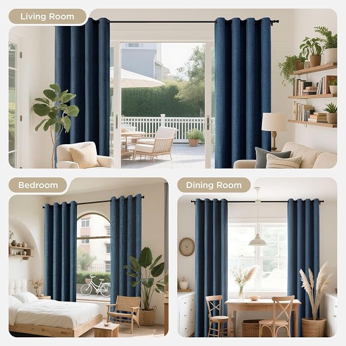 Joydeco Blackout Curtains 84 Inches Long 2 Panels Burg, Room Darkening Curtains - Image 7
