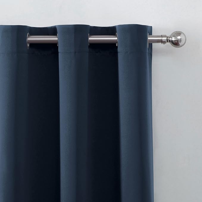 100% Blackout Curtains 52 x 95 Inch/Navy Blue Curtains 2 Panels - Image 7