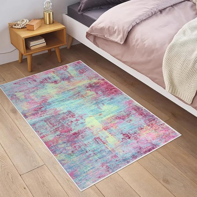 Small Abstract Area Rug 2x3 Ft Entryway Rugs Washable Door Mat Indoor Entrance - Image 3