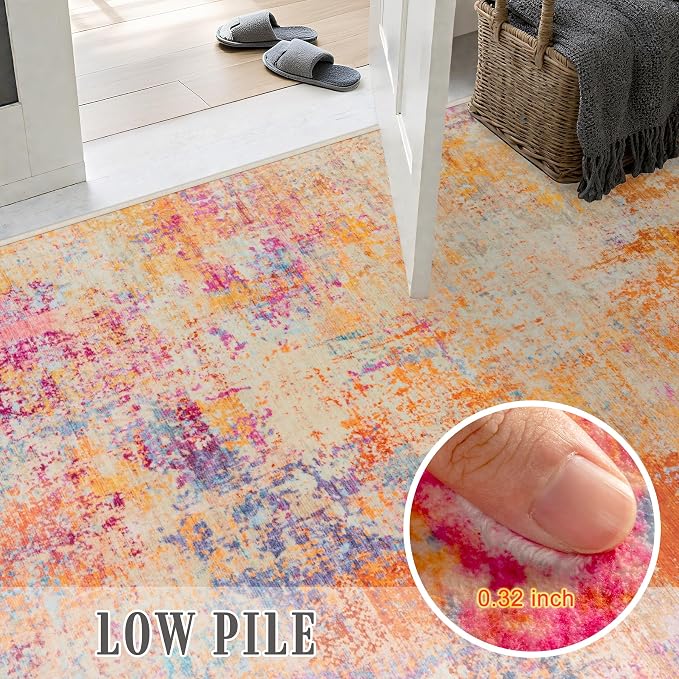 5x8 Area Rug Living Room: Modern Washable Soft Carpet Galaxy Haze | - Image 6