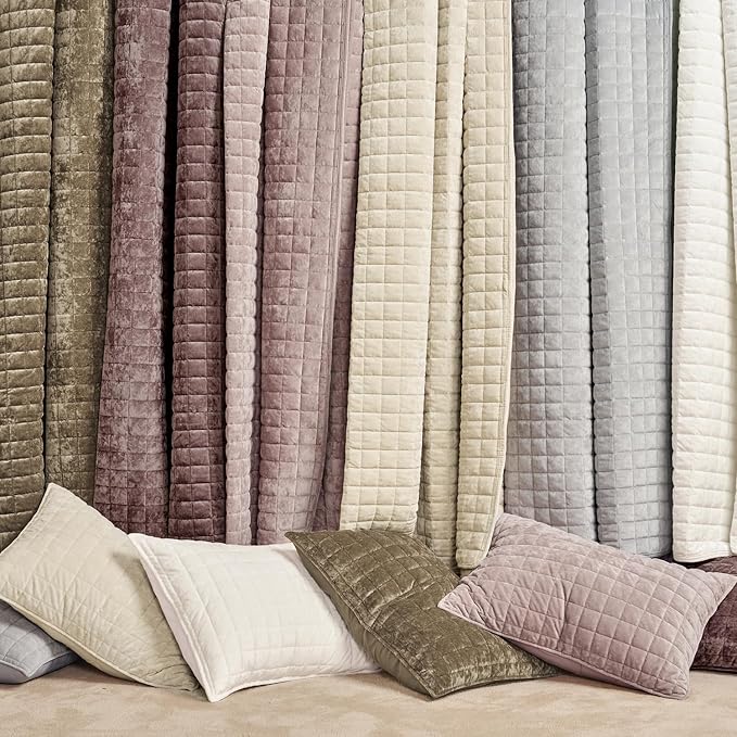 RECYCO Channel Box Stitch Velvet Quilt Set, King Size, Rose Pink | Ultra Soft - Image 7
