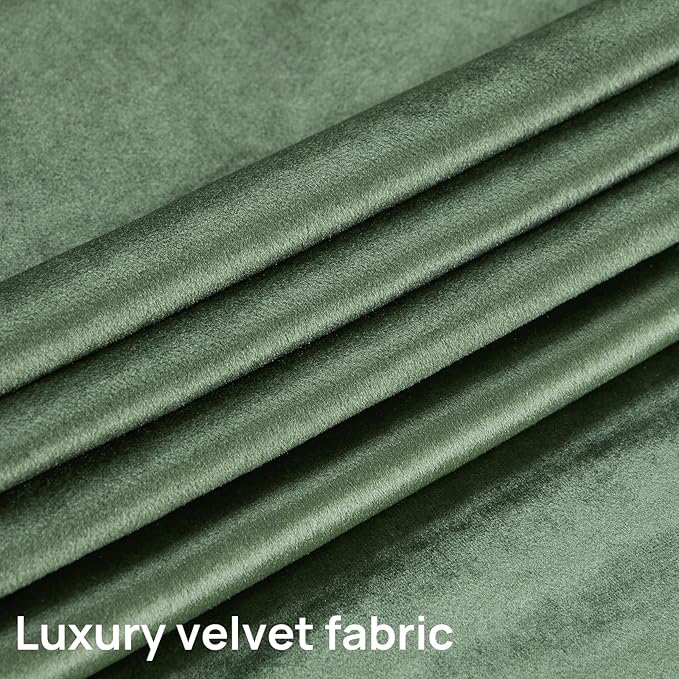 PRIMROSE Emerald Olive Green Velvet Curtains 84 inch Long - Image 7