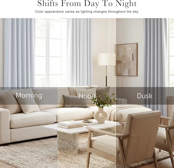 PONY DANCE 60% Light Blocking Curtains 96 inch Long, Room Darkening Curtains - Image 7