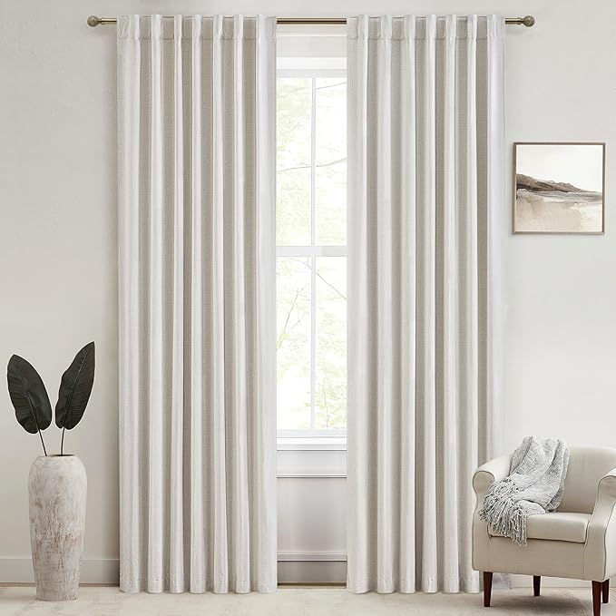QJmydeco Lush Decor Curtains for 104-106 Inch Windows 2 Panel Sets, 105 Inch - Image 8