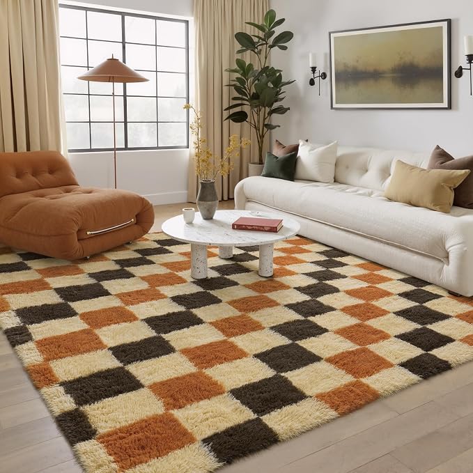 Soft Shag Rug 8x10 Living Room High Pile Non-Slip Fluffy Carpet | Machine - Image 4
