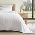 EVERGRACEHOME Cotton Gauze Matelassé Coverlet, King Size, Ivory White | Ultra by EVERGRACEHOME