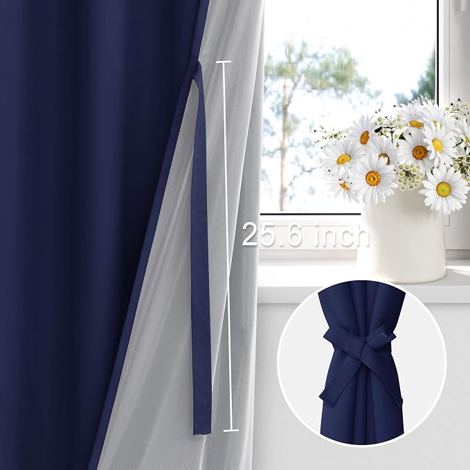 XWZO 100% Blackout Curtains 54 Inches Long - Image 3