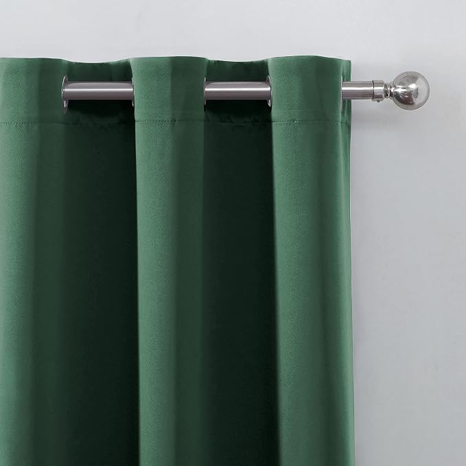 100% Blackout Curtains 40 x 63 Inch/Green Curtains 2 Panels - Image 7