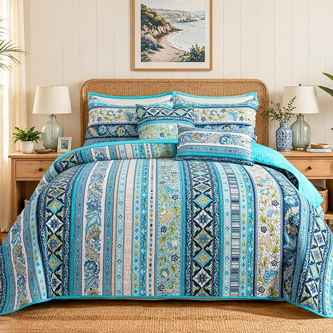 VAPUTAR 100% Cotton Face Quilt Queen Size, Exquisite Quilt Bedding Set | Soft by VAPUTAR