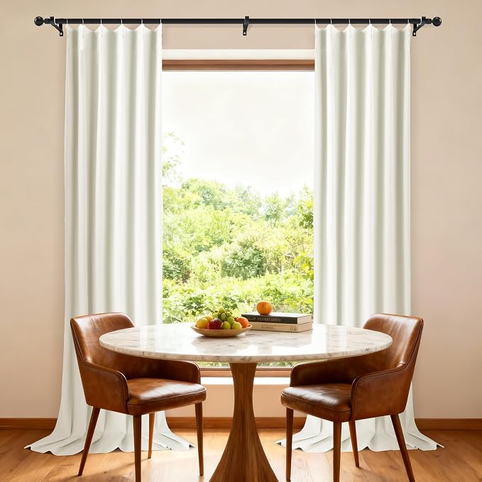 Etherealveil Birch White Pinch Pleated Blackout Curtains 2 Panels 40"x120" | - Image 4