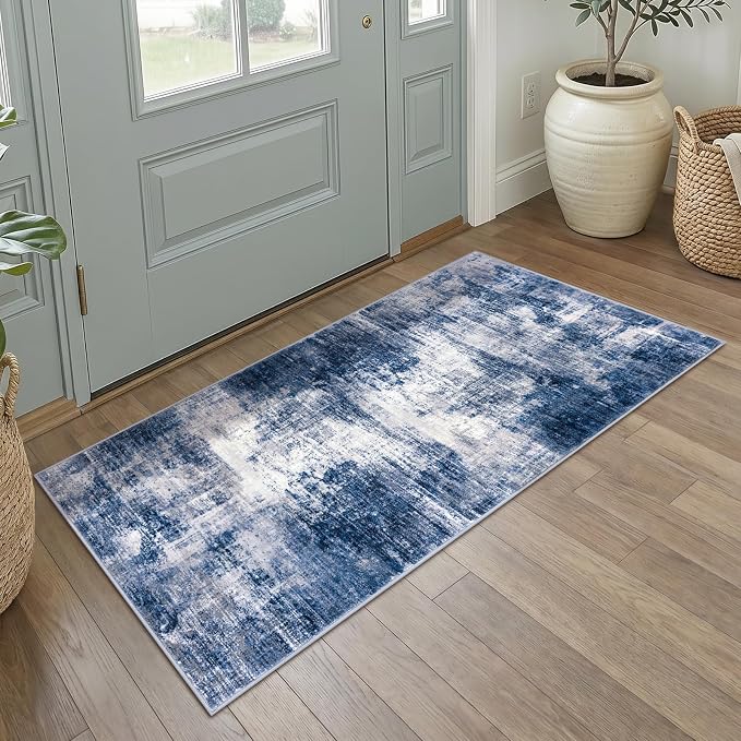 Abstract Runner Rug 2x4 Ft Entryway Rugs Washable Door Mat Indoor Entrance by iOhouze