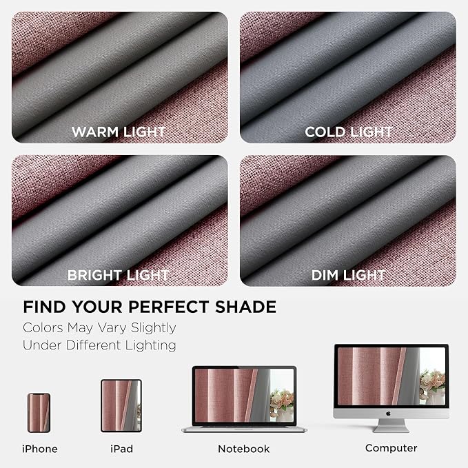 Joydeco Light Pink Blackout Curtains 96 Inches Long, Curtains 96 Inch Length 1 - Image 9