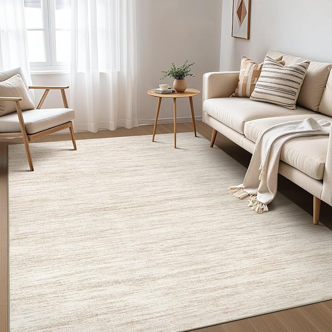 Nakagishi Boho 5x8 Area Rug Living Room Rugs Machine Washable Beige | Soft by NakagishiAreaRug