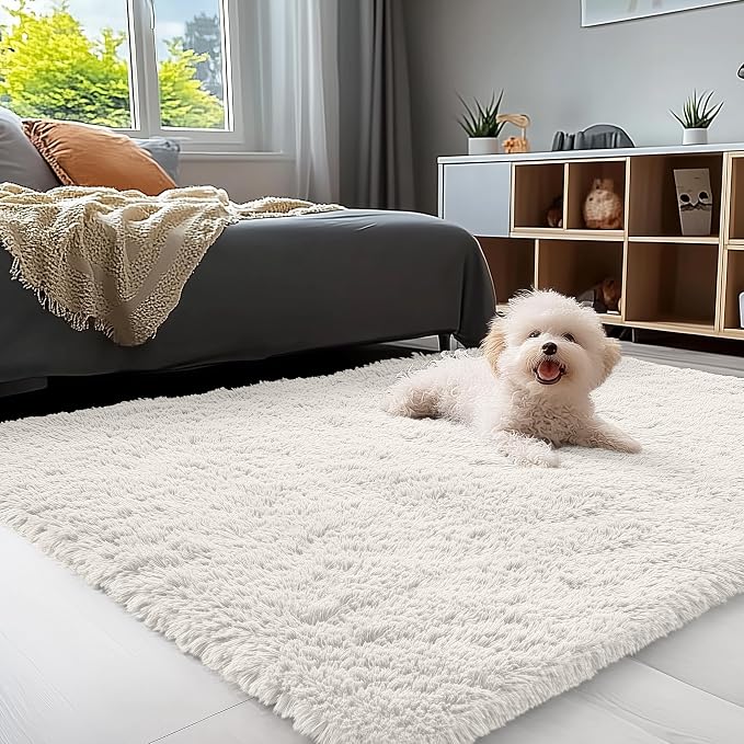 OLANLY 4x7 Area Rugs for Living Room Bedroom, Machine Washable Soft Fluffy - Image 3