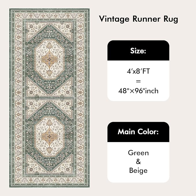 4x8 Washable Hallway Runner Rug - Image 9