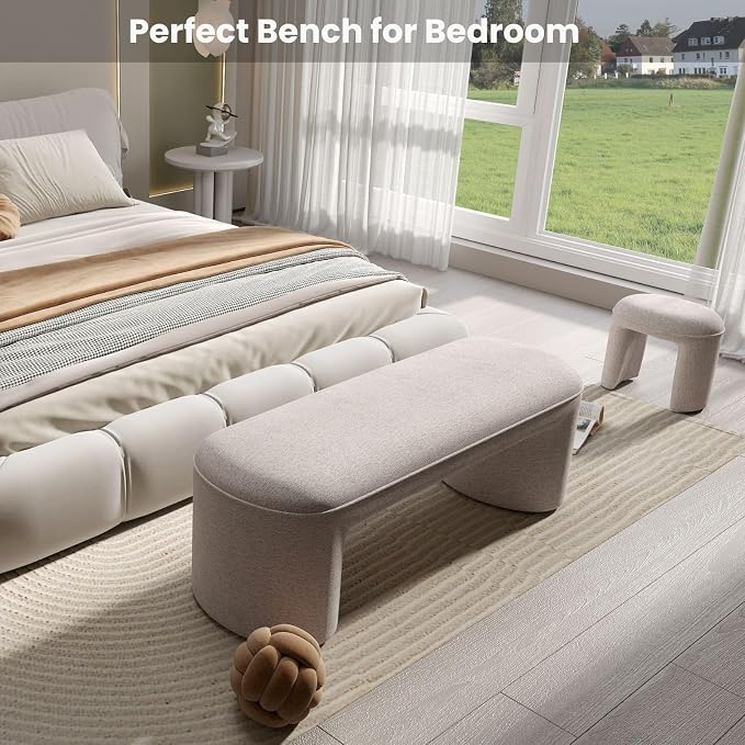 53" Chenille End of Bed Bench Set - Image 7