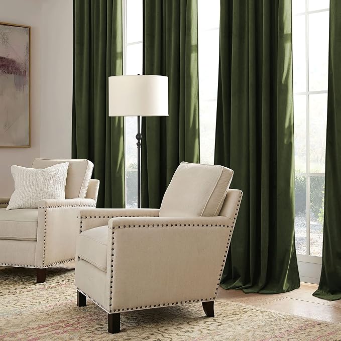 RYB HOME Velvet Curtains 120 inches Long, Extra Long High Ceiling Curtains | - Image 6