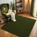 5x5 Square Area Rug for Bedroom Living Room, Olive Green Fluffy Rug | Thickened by AmeareaDirect