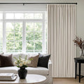 60 Inch Wide Pinch Pleated 100% Blackout Curtains 108 Inches Long, Natural | by Twodrapes