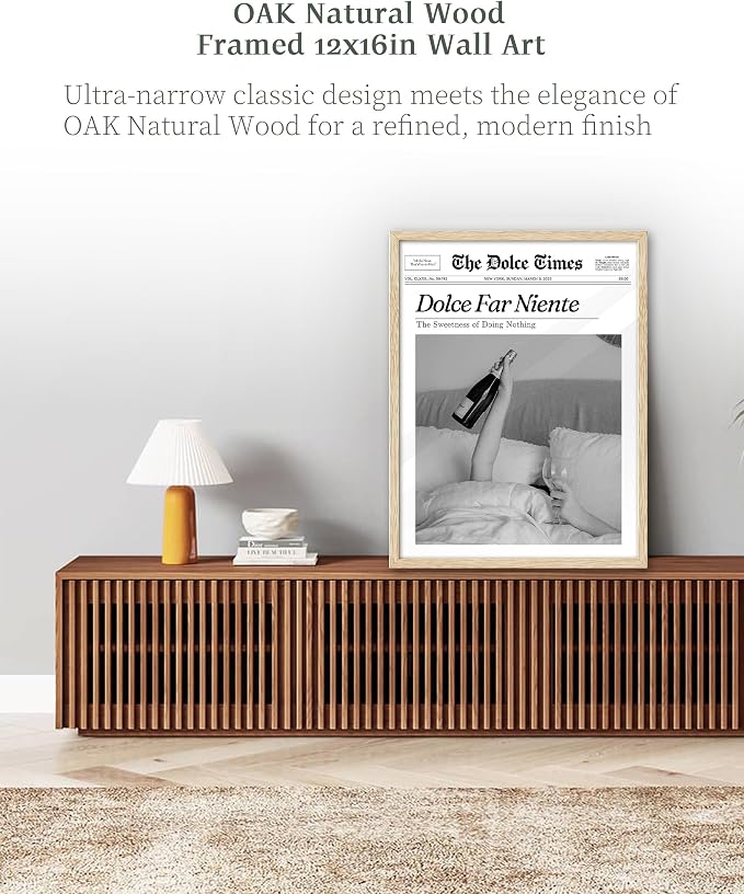 iHery 12x16in Dolce Far Niente Unframed Newspaper Wall Art | Unframed Canvas - Image 6