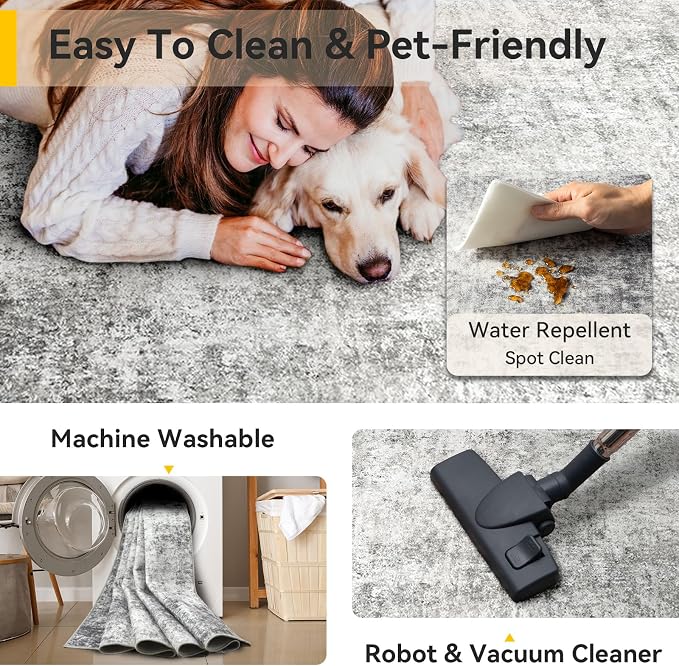 RELEANY Washable Square 8'x8' Area Rug - Image 3