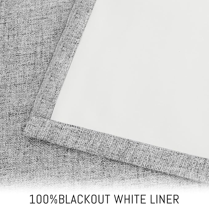 Yakamok Dove Grey Linen Textured Curtains 63 Inches Long - Image 3