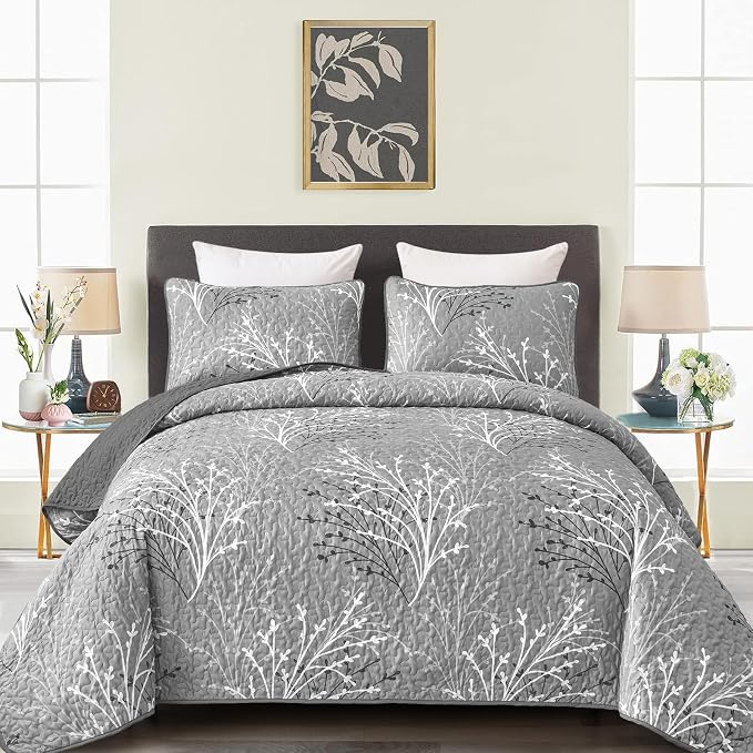 DJY Grey Quilt Set Queen Size by HOME