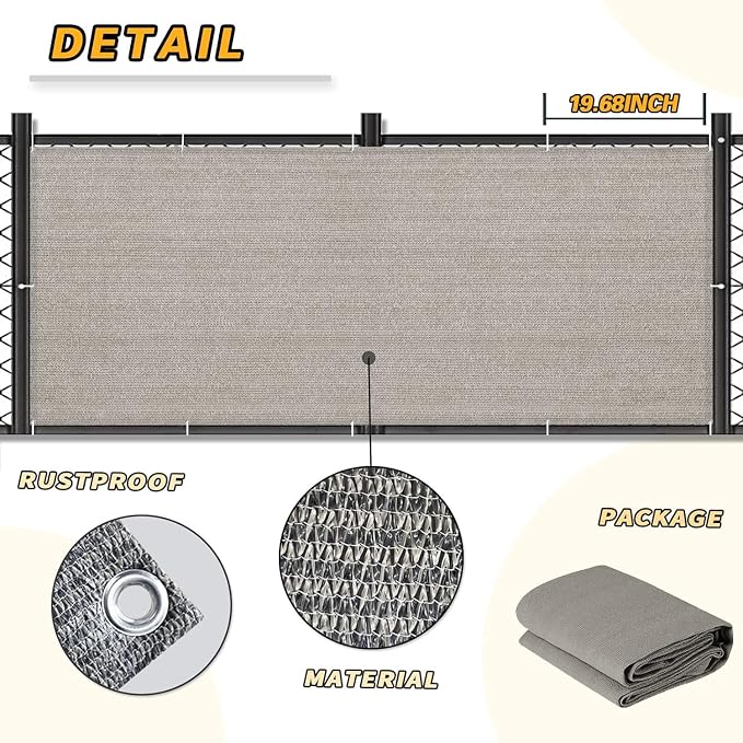 LOVE STORY 3.3' x 19.7' Balcony Privacy Screen Cover, 95% UV Block, Fence Cover - Image 5