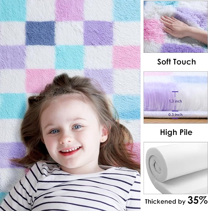 KICMOR Purple Rainbow 5x8 Area Rug - Image 2