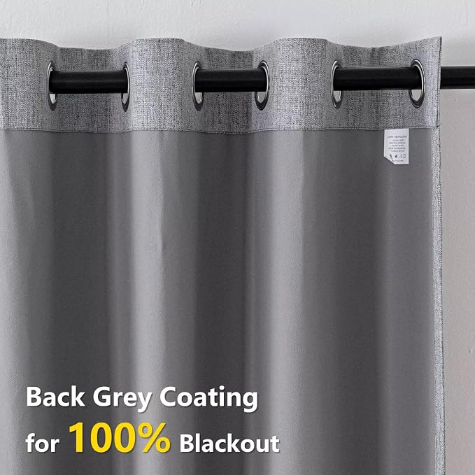 IGEMAEVE Blackout Curtains & Drapes Grey 100" W x 108" L | Bedroom | Living - Image 3