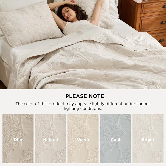 Bedsure King Size Quilt Bedspread, Lightweight Comforter, Farmhouse Floral - Image 8