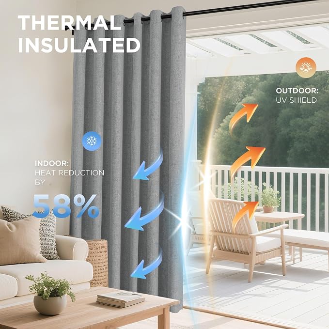 Joydeco Blackout Curtains 95 Inches Long 2 Panels Burg, Room Darkening Curtains - Image 4