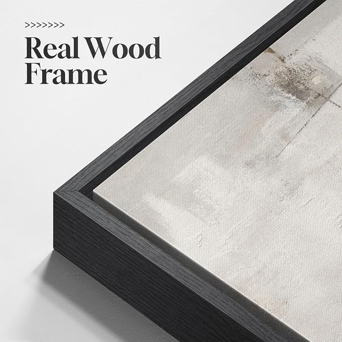 Large Framed Neutral Abstract Wall Art - Image 5