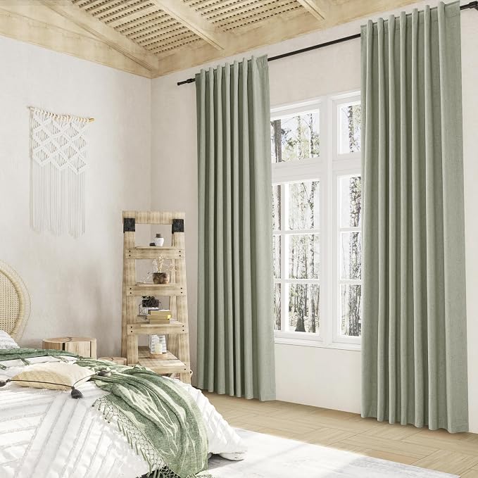 Sage Green 100% Blackout Curtains 96 Inch Length 2 Panels Set - Image 8