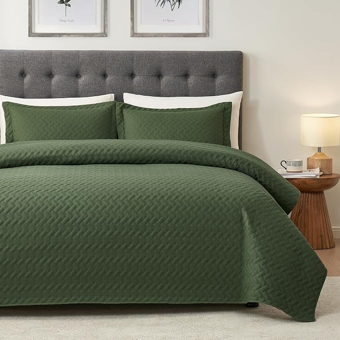 Hansleep Olive Green Quilt King Size - Image 2