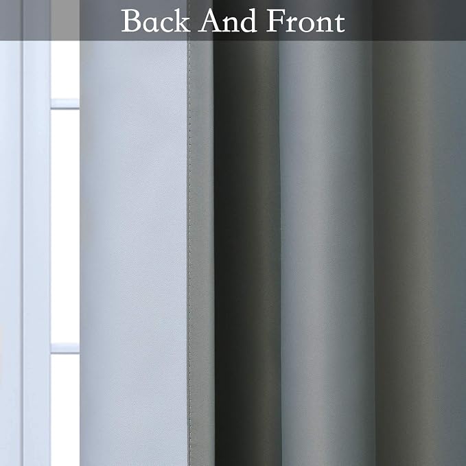 SimpleHome Ombre Gradient Grey White to Gray Curtains - Image 3
