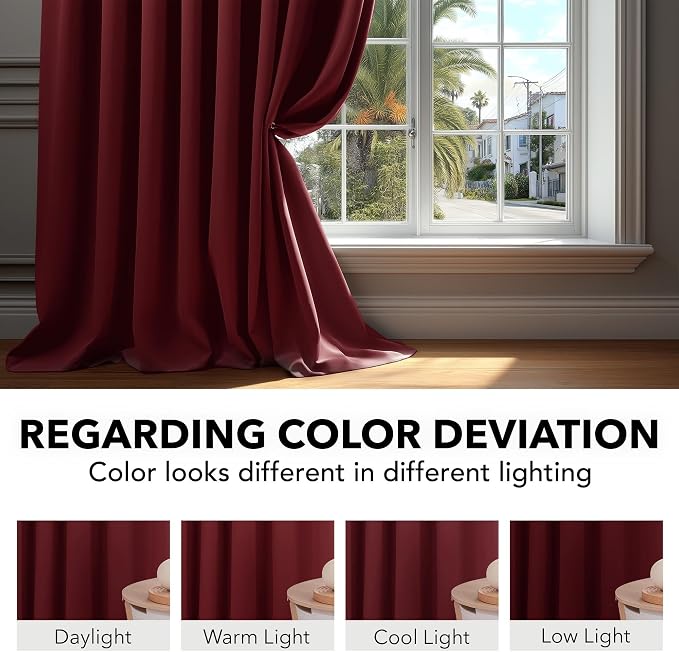 Deconovo Blackout Curtains for Bedroom, Living Room Curtains 63 Inches Long | - Image 4