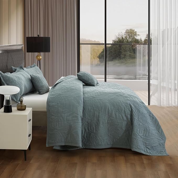HZ & HY Oversized King Bedspreads 128x120, 5-Piece Quilt Set, Lightweight - Image 4