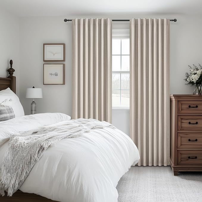 Grey Flax Taupe Short Small Window Room Darkening Curtains 54 Inches Long - Image 5