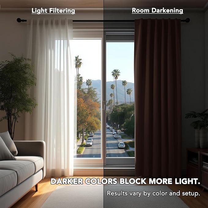 Deconovo Blackout Curtains for Bedroom, Living Room Curtains 54 Inches Long | - Image 7