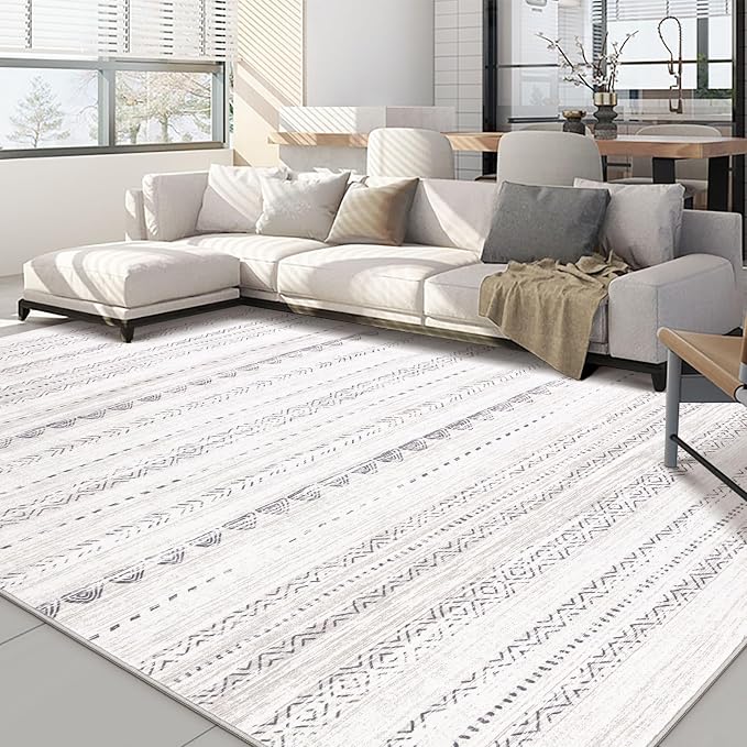 Nakagishi Boho 6x9 Area Rug Living Room Rugs Machine Washable Gray | Soft by NakagishiAreaRug