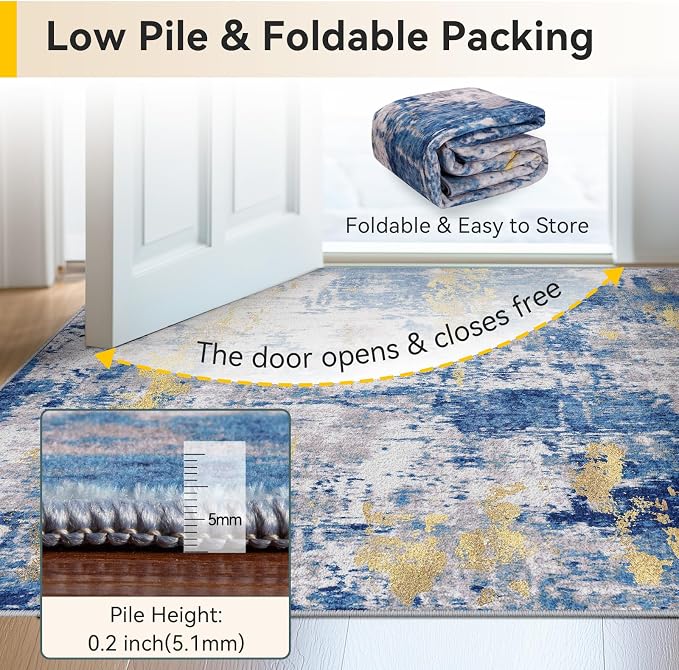 RELEANY Washable Round 8ft Area Rug - Image 4