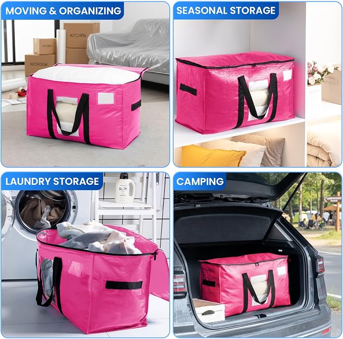 TAILI 4 Pack Pink Extra Large Moving Bags, Storage Bags - Image 8