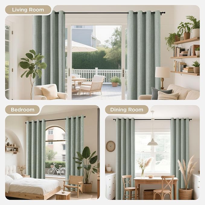 Joydeco Sage Green Blackout Curtains 108 Inches Long, Extra Long Curtains 108 - Image 7