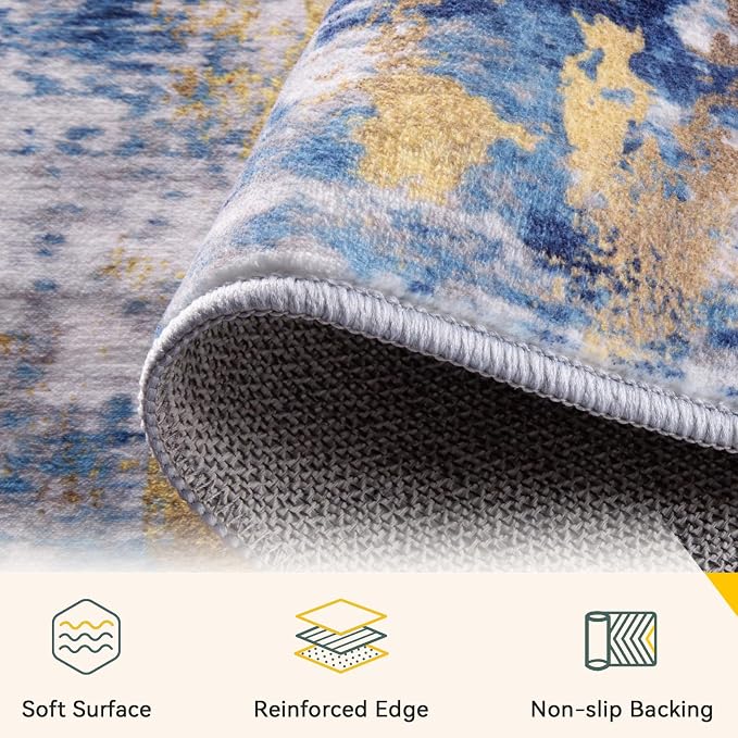 RELEANY Washable 5'x7' Abstract Area Rug - Image 5
