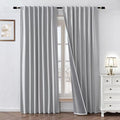 100% Blackout Curtains 84 inch Length 2 Panels Faux Linen Long Drapes by Zyvola