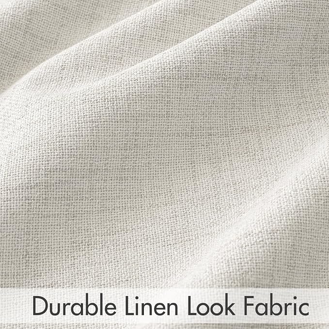MIULEE 100% Blackout Curtains Linen Curtains & Drapes W52xL108 Inch, Full Black - Image 7