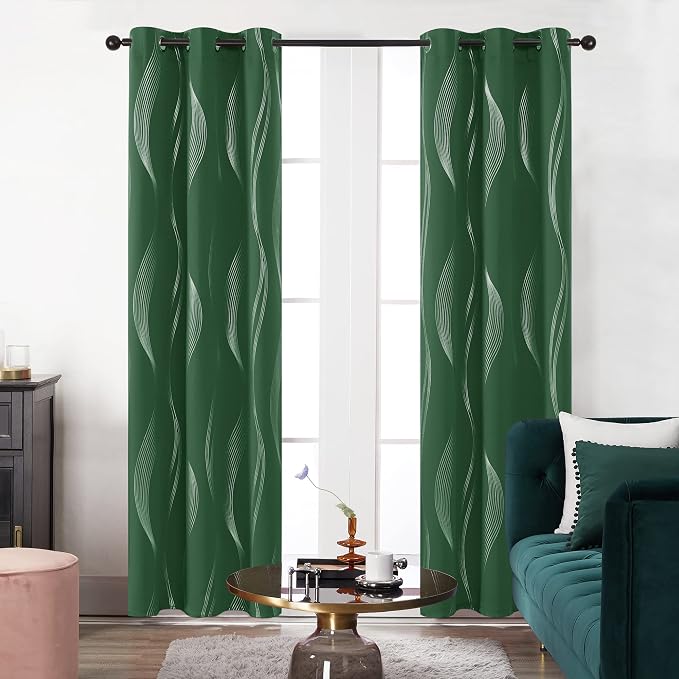 Deconovo Curtains for Living Room, Pattern Blackout Curtains 90 Inches Long | - Image 2